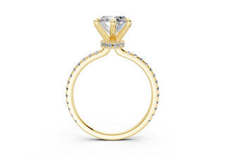 Lotus Pave 1.8mm Enagaement Ring