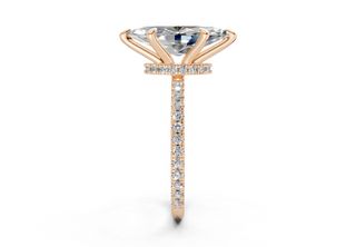 Lotus Pave 1.8mm Enagaement Ring