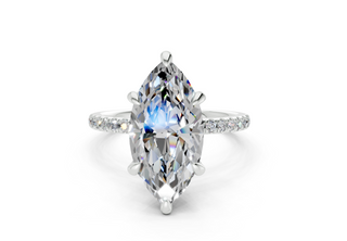 Lotus Pave 1.8mm Enagaement Ring