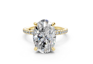 Lotus Pave 1.8mm Enagaement Ring