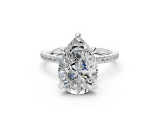 Lotus Pave 1.8mm Enagaement Ring