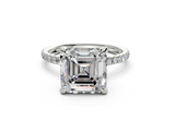 Lotus Asscher Engagement Ring