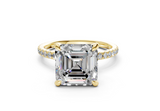 Lotus Asscher Engagement Ring