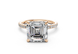 Lotus Asscher Engagement Ring