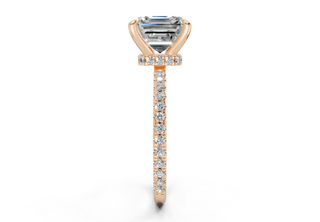 Lotus Pave 1.8mm Enagaement Ring
