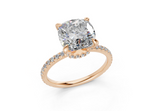 Lotus Square Cushion Engagement Ring