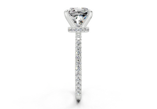 Lotus Pave 1.8mm Enagaement Ring