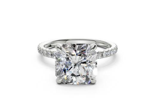 Lotus Square Radiant Engagement Ring