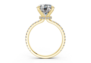Lotus Pave 1.8mm Enagaement Ring