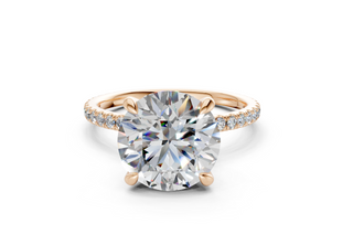 Lotus Pave 1.8mm Enagaement Ring