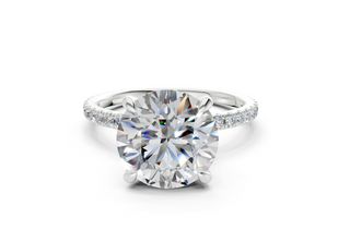 Lotus Pave 1.8mm Enagaement Ring