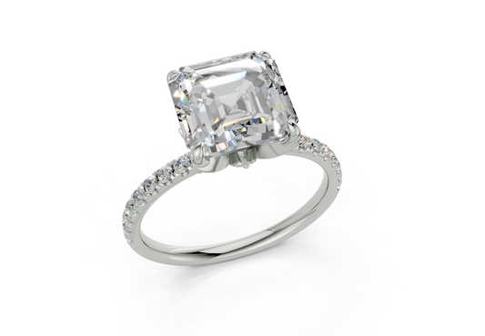 Orchid Asscher Engagement Ring