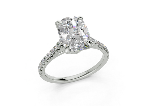 Irisia Elongated Cushion Engagement Ring