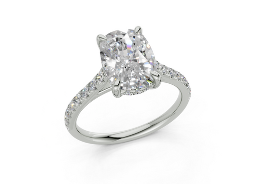 Petunia Elongated Cushion Engagement Ring