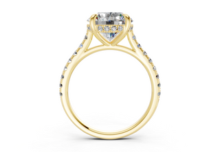 Petunia Pave 2mm Enagaement Ring