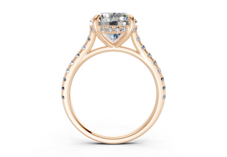 Petunia Pave 2mm Enagaement Ring
