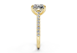 Petunia Pave 2mm Enagaement Ring