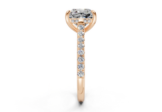 Petunia Pave 2mm Enagaement Ring