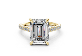 Petunia Pave 2mm Enagaement Ring