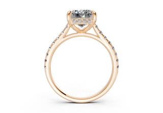 Petunia Pave 2mm Enagaement Ring