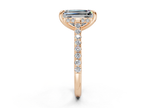 Petunia Pave 2mm Enagaement Ring