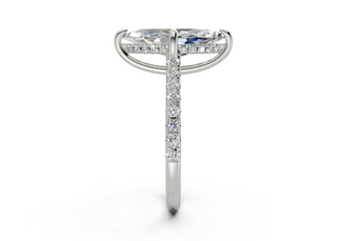 Petunia Pave 2mm Enagaement Ring