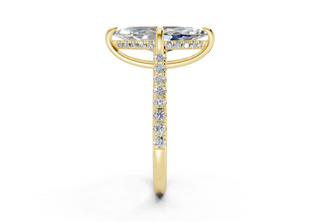 Petunia Pave 2mm Enagaement Ring