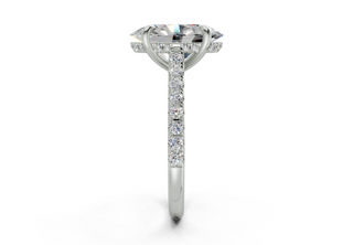 Petunia Pave 2mm Enagaement Ring