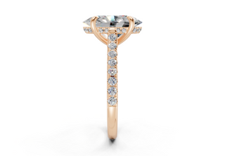Petunia Pave 2mm Enagaement Ring