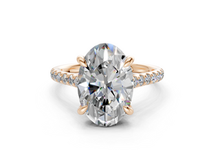 Petunia Pave 2mm Enagaement Ring