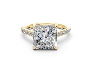 Petunia Pave 2mm Enagaement Ring