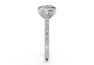 Petunia Pave 2mm Enagaement Ring
