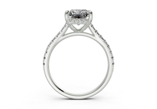 Petunia Pave 2mm Enagaement Ring