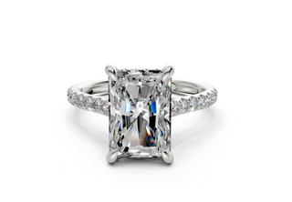 Petunia Pave 2mm Enagaement Ring