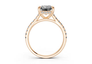 Petunia Pave 2mm Enagaement Ring