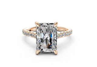 Petunia Pave 2mm Enagaement Ring