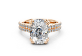 Twin Elongated Cushion Engagement Ring