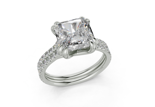 Twin Square Radiant Engagment Ring