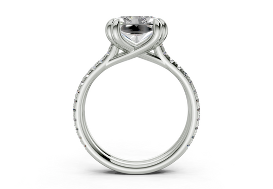 Twin Square Radiant Engagement Ring