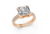 Twin Square Radiant Engagement Ring