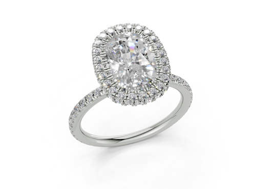 Anemone Elongated Cushion Engagement Ring