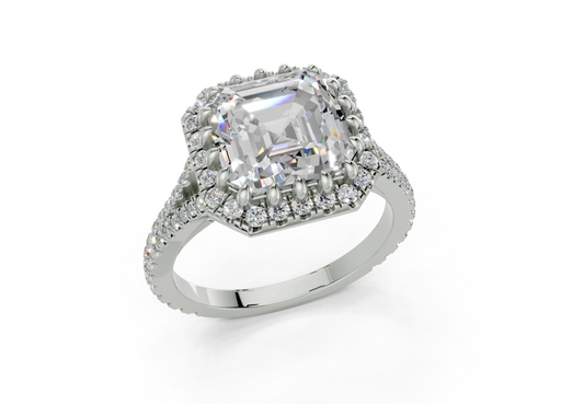 Bluebell Asscher Engagement Ring