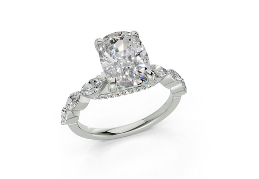 Celina Elongated Cushion Diamond  Engagement Ring