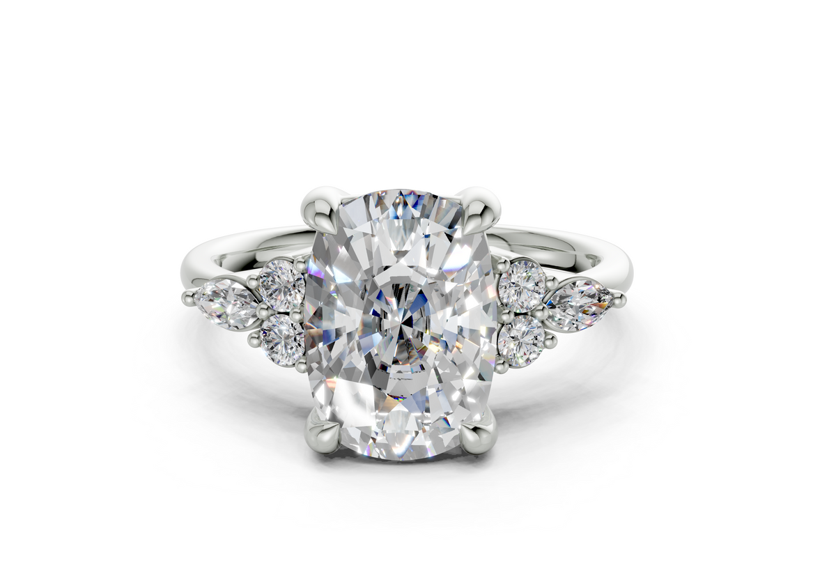 Idris Elongated Cushion Diamond  Engagement Ring