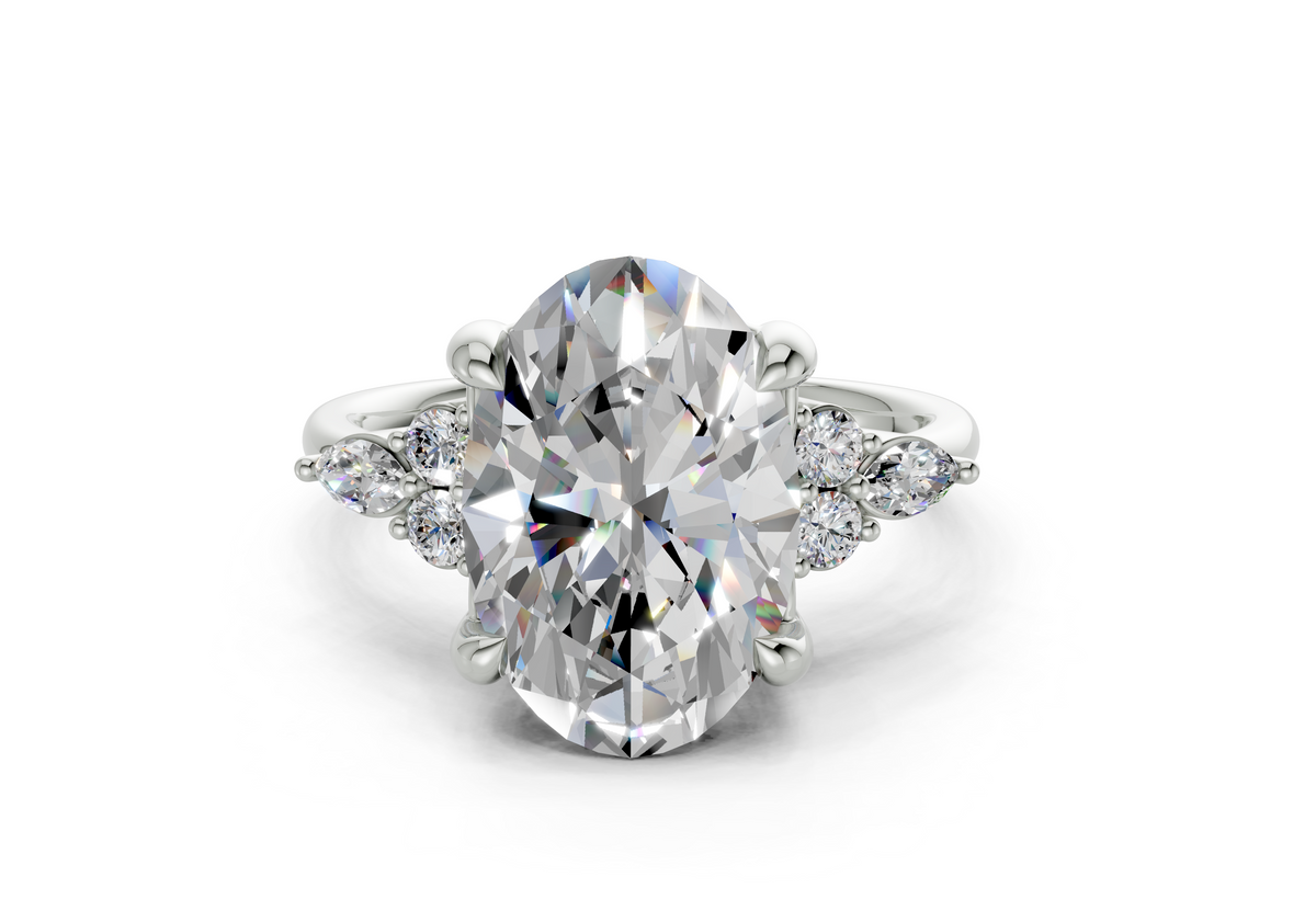 Idris Oval Diamond  Engagement Ring