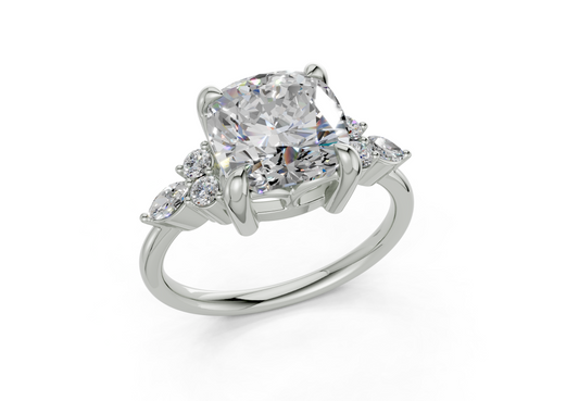 Amadia Cushion Square Diamond Engagement Ring