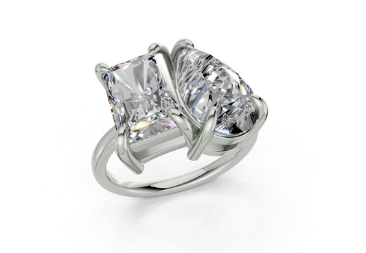 Zephira Pear-Radiant Diamond  Engagement Ring