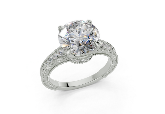 Sapphira Round Diamond  Engagement Ring