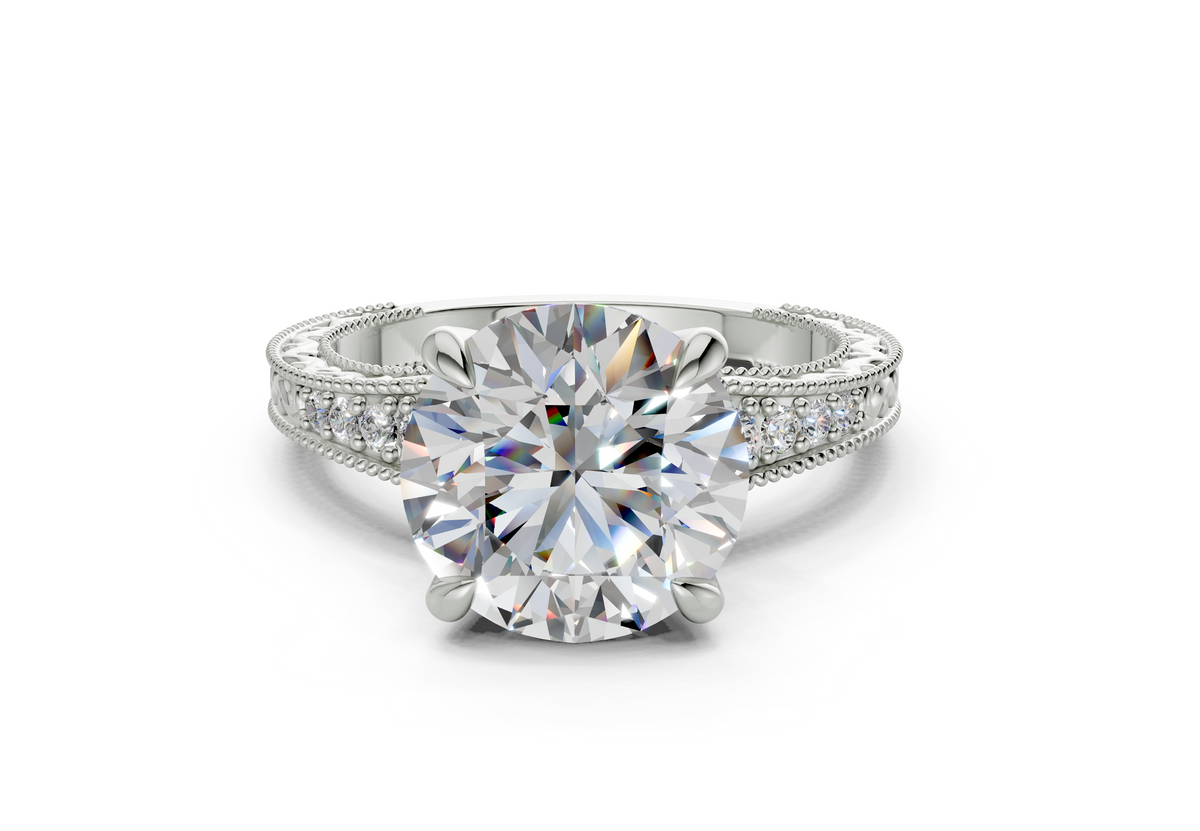 Sapphira Round Diamond  Engagement Ring