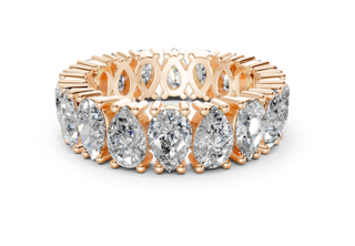 Melrose Pear Classic Eternity Bands 8 Carat Total Wt.